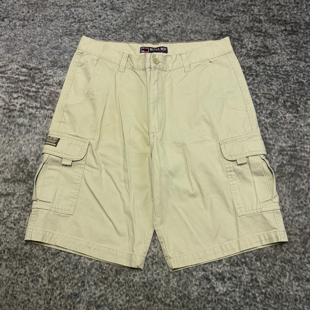 Bugle Boy Cargo Shorts Mens Khaki Size 32 Baggy Utility Skater Vintage Y2K